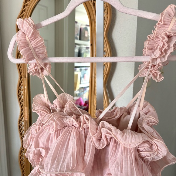Free People / For The Frill Of It Bodysuit in Pink - Picture 5 of 9